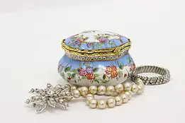 French Vintage Hand Painted Jewelry or Trinket Box Limoges #58383