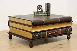 Leather Bookstack Vintage Coffee Table Maitland Smith #58474