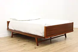 Midcentury Modern Vintage Swiss Rosewood Full Size Bed #57876