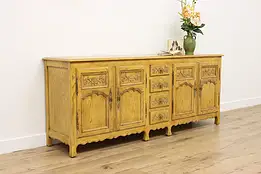 Country French Vintage Oak Sideboard or TV Console, Baker #58429