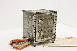Victorian Antique Cast Iron Combination Coin Bank, Security #50543