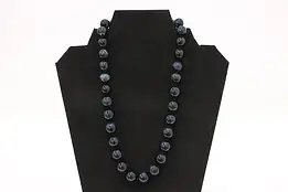 Blue Tigers Eye Beaded Gemstone 20" Necklace #58206
