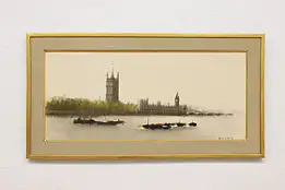 London Parliament Big Ben Vintage Oil Painting, Klitz 42" #58227