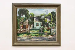 Cottage in Summer Vintage Original Oil Painting Weis 30" #58386