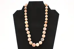Peach Moonstone Beaded Gemstone 20" Necklace #58205