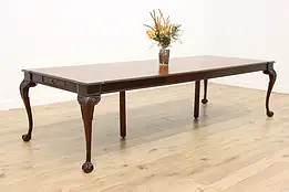 Georgian Vintage Mahogany 10' Dining Table 2 Leaves Century #58395