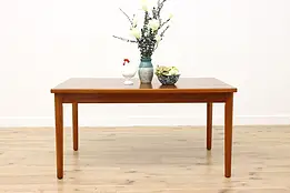 Midcentury Modern Vintage Teak 8' Dining Table, 2 Leaves #58457