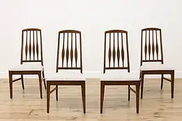 Set of 4 Midcentury Modern 60s Vintage Ash Chairs New Fabric #58471