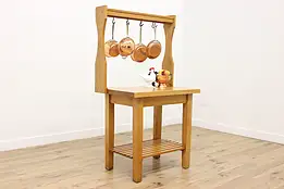 Farmhouse Vintage Maple Kitchen Garden or Crafting Workbench #58389