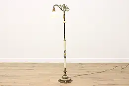 Victorian Antique Iron & Onyx Floor Bridge Lamp, Mythic Face #58278