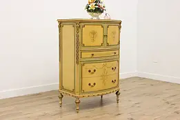 French Design Antique Hand Painted Chifferobe Dresser Chest #58302
