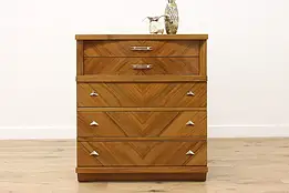 Midcentury Modern 1960s Vintage Tall Chest Dresser United #58469