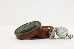 Italian Antique Tooled Leather Jewelry Box, Medici Medallion #58270