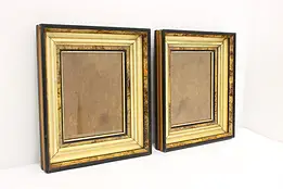 Pair of Victorian Antique Grained & Gilt 8x10 Picture Frames #58481