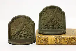 Pair of Antique Iron Cardinal Bird Bookends, Conn. Foundry #58308
