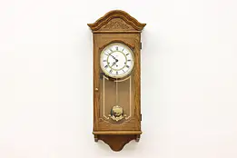 Victorian Vintage Carved Oak Wall Clock Miller #58350