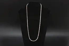 Italian Sterling Silver Textured Chain 24" Necklace Signed #58093