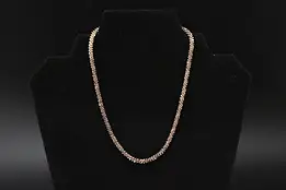 Italian Sterling Silver Textured Chain 15" Necklace Signed #58094
