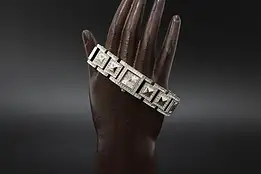 Suzanne Somers Silverplate & CZ 8" Watch Bracelet #58185