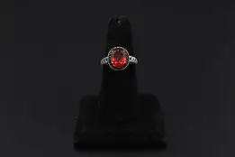 Garnet & Black CZ Gemstones Sterling Silver Size 7 Ring BBJ #58063