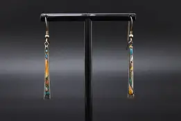 Pair of Sterling Silver & Turquoise Stone Dangle Earrings #58194