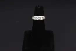 Sterling Silver CZ Gems Single Row Band Ring Size 6 #58630