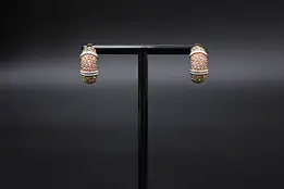 Pair of Gold Wash Sterling Silver & CZ Gemstone Earrings #58671