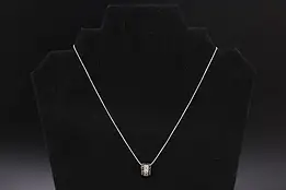 CZ & Marcasite Sterling Silver 16" Pendant Necklace #58676