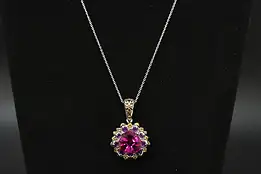 Sterling Silver & Cubic Zirconia Gemstones 20" Necklace TJC #58199