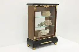 Victorian Antique Tabletop Walnut Vitrine Display Curio Case #57695