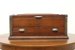 Farmhouse Antique Carpenter Tool Box or Storage Chest #58157