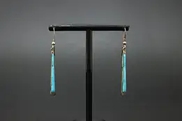 Pair of Sterling Silver & Turquoise Stone Dangle Earrings #58081