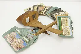 Victorian Antique Mahogany Stereoscope Viewer & Cards #56848