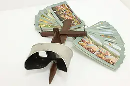 Victorian Antique Birch Stereoscope Viewer & Cards Underwood #56847