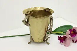 Chinese Vintage Brass Vase or Urn with Dragons #58579