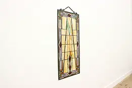 Arts & Crafts Vintage Leaded Stained Glass Salvage Window #58420