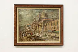 European City Antique Original Oil Painting Adonis 22.5" #58738