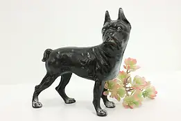 Farmhouse Vintage Iron Boston Terrier Dog Statue Door Stop #57333