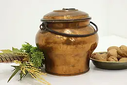 Farmhouse Covered Hand Dovetailed Copper Antique Cooking Pot #58757