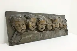 Musical Vintage Wall Sculpture of 7 Singing Children #58754