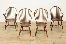 Set of 4 Windsor Vintage Farmhouse Dining Chairs, D R Dimes #57518