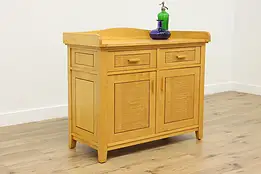 Farmhouse Vintage Birch Kitchen or Bath Cabinet Hall Console #57526