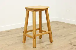 Farmhouse Vintage Maple & Oak Bar or Kitchen Counter Stool #57524