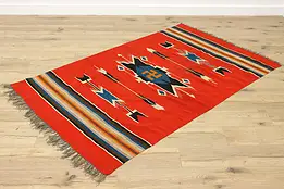 Native American Vintage Dyed & Handwoven Wool Rug #53017