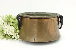 Farmhouse Antique Copper & Iron Fireplace Kettle or Cauldron #58418