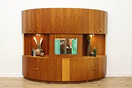 Art Deco Vintage Cherry Lit 9' Bar Cabinet Wall Unit Acme #57515