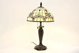 Art Nouveau Leaded Stained Glass Desk Lamp Dale Tiffany #58421