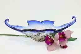 Murano Venetian Italian Cobalt Art Glass Sculpture Bowl #58959
