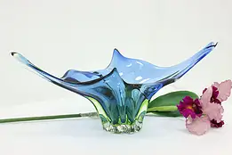Murano Venetian Italian Blue & Green Art Glass Sculpture 21" #58960