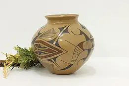 Mexican Vintage Mata Ortiz Lizard Pottery Vase, Jesus Pina #56051